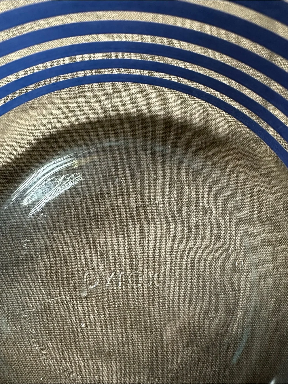 Vintage Pyrex • glass bowl • serving bowl • striped